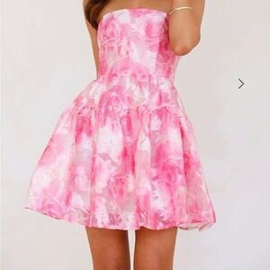 Hello Molly Pink Strapless Dress